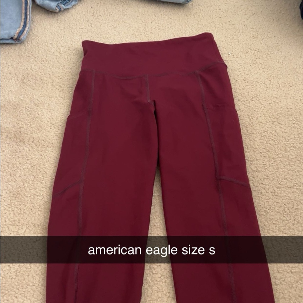 American Eagle Burgundy Leggings